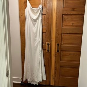 Amsale one shoulder long dress.